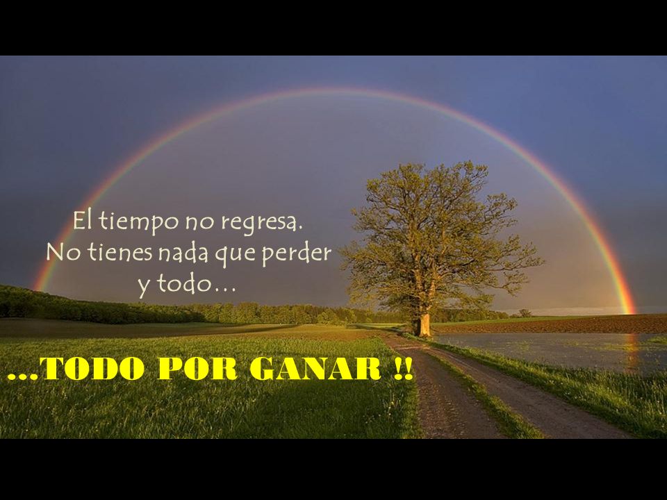 El tiempo no regresa. No tienes nada que perder y todo…