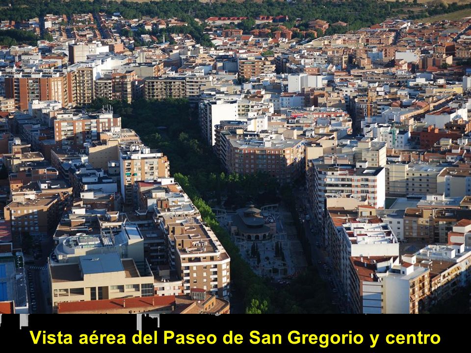 Vista aérea del Paseo de San Gregorio y centro