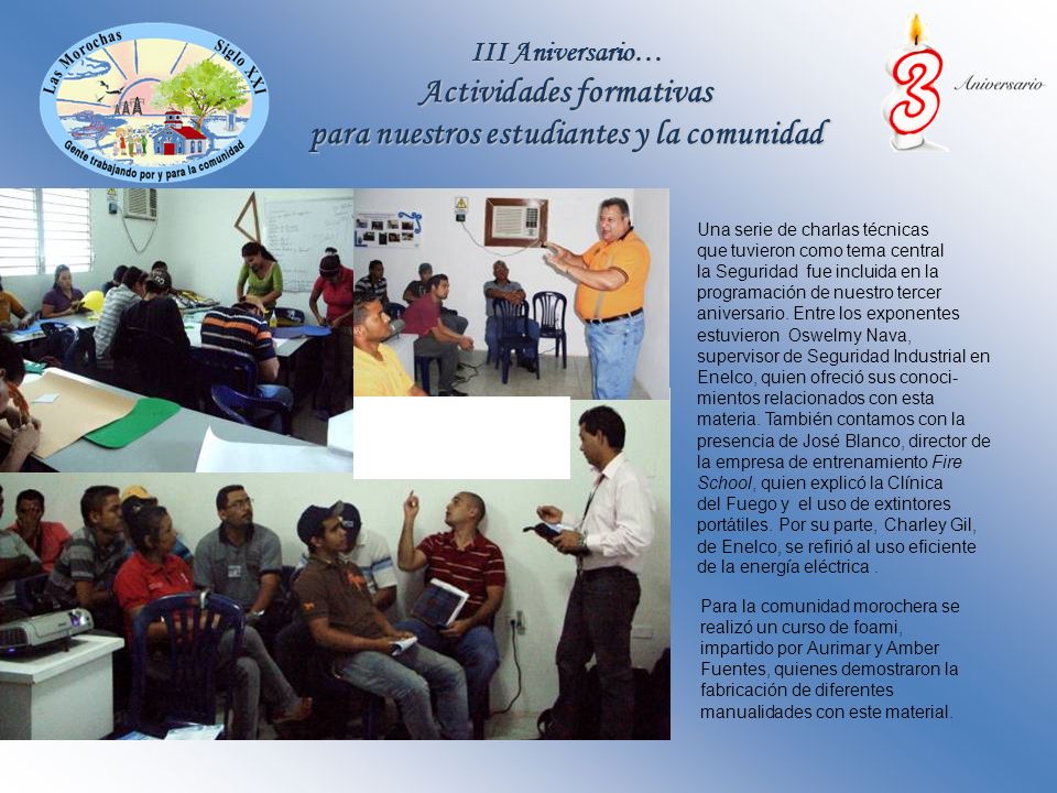 III Aniversario… Actividades formativas para nuestros estudiantes y la comunidad