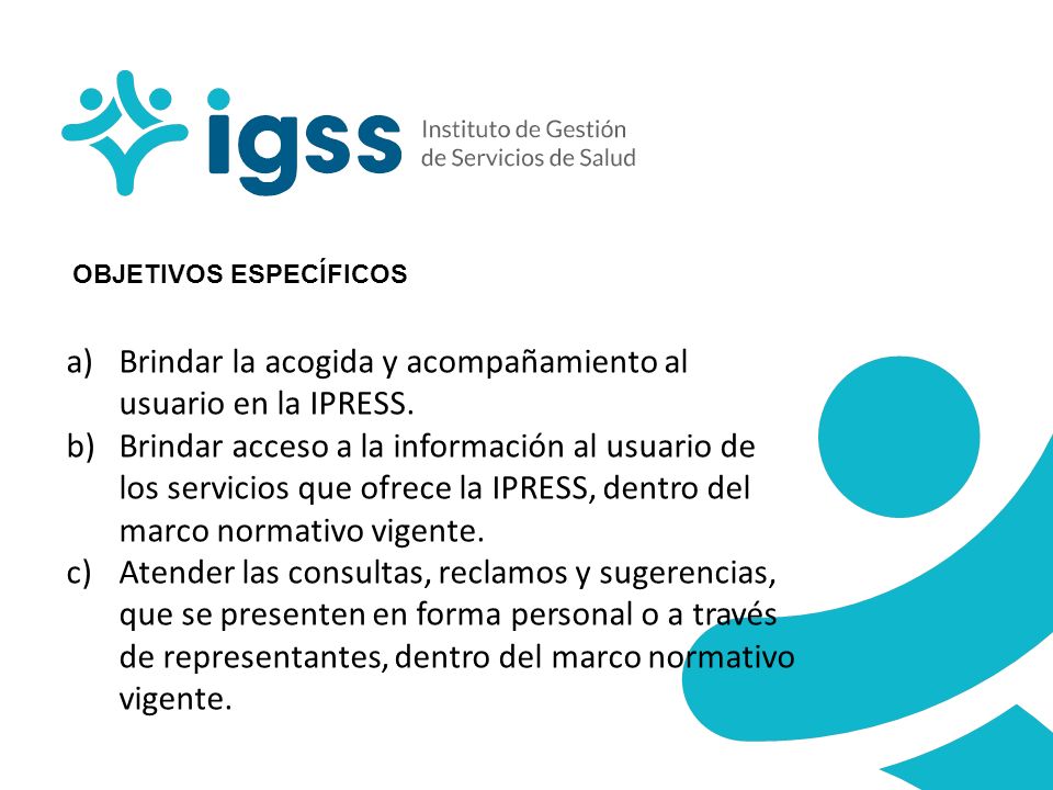 Brindar la acogida y acompañamiento al usuario en la IPRESS.