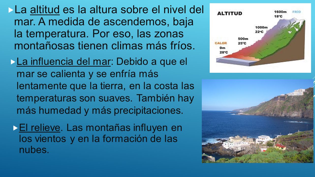 La altitud es la altura sobre el nivel del mar