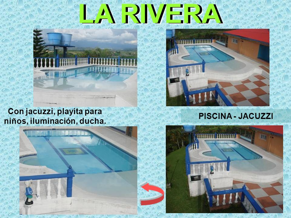 Con jacuzzi, playita para niños, iluminación, ducha.