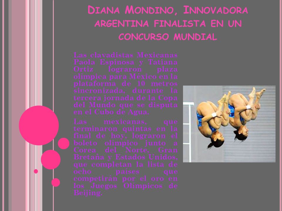 Diana Mondino, Innovadora argentina finalista en un concurso mundial