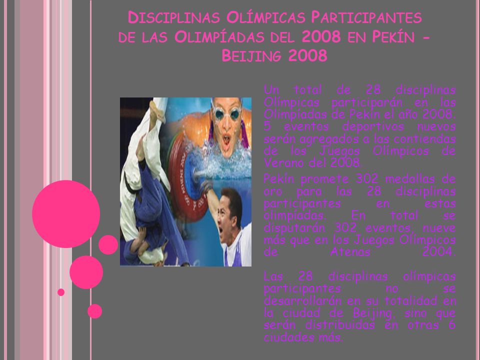 Disciplinas Olímpicas Participantes de las Olimpíadas del 2008 en Pekín - Beijing 2008