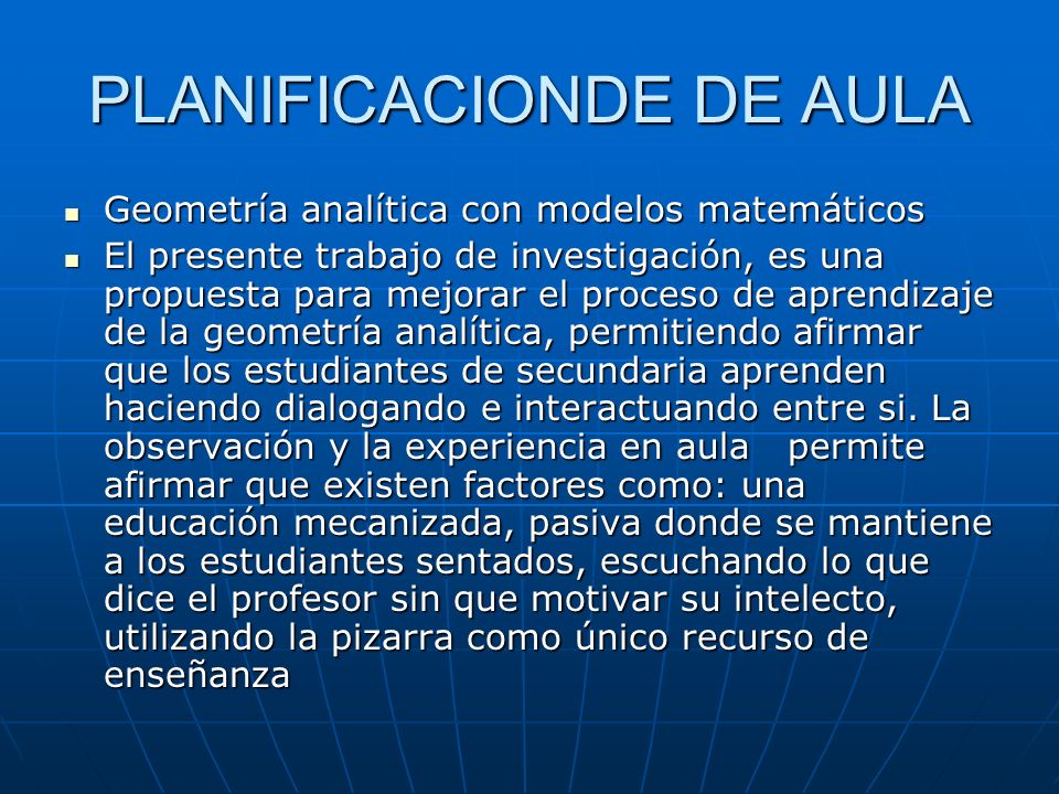 PLANIFICACIONDE DE AULA