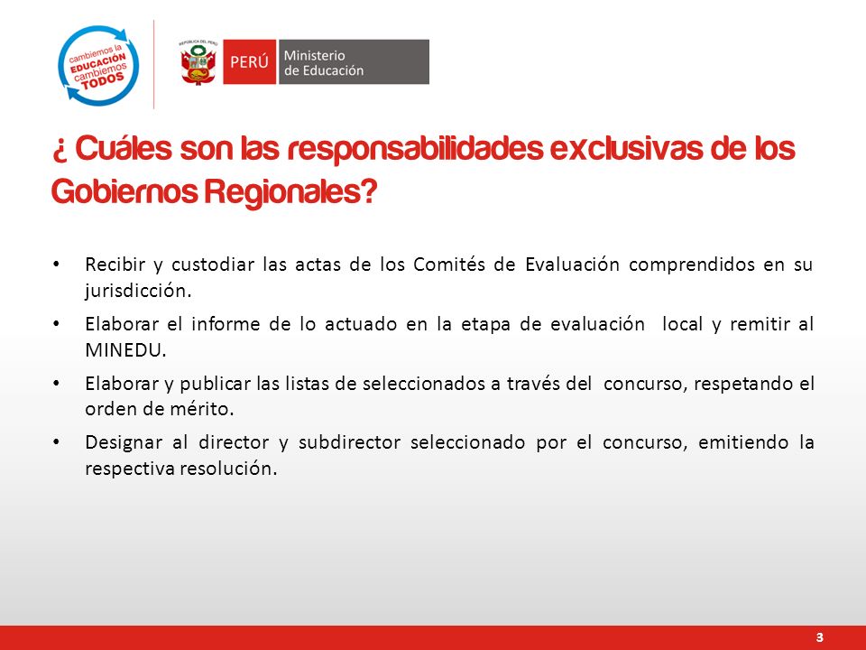 ¿ Cuáles son las responsabilidades exclusivas de los Gobiernos Regionales