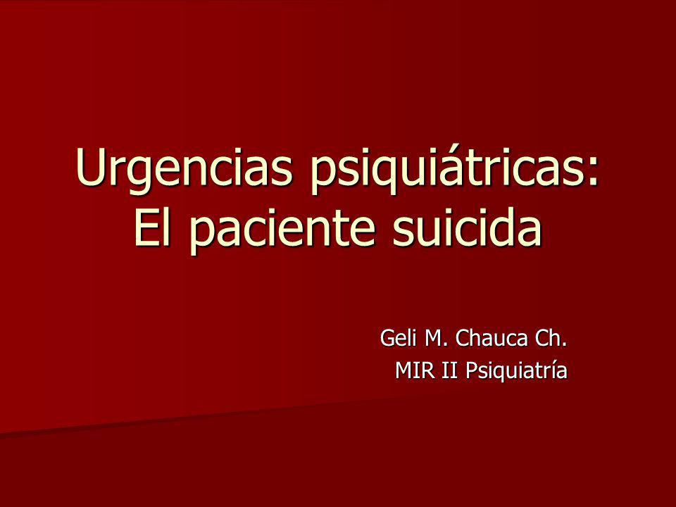 Urgencias psiquiátricas: El paciente suicida