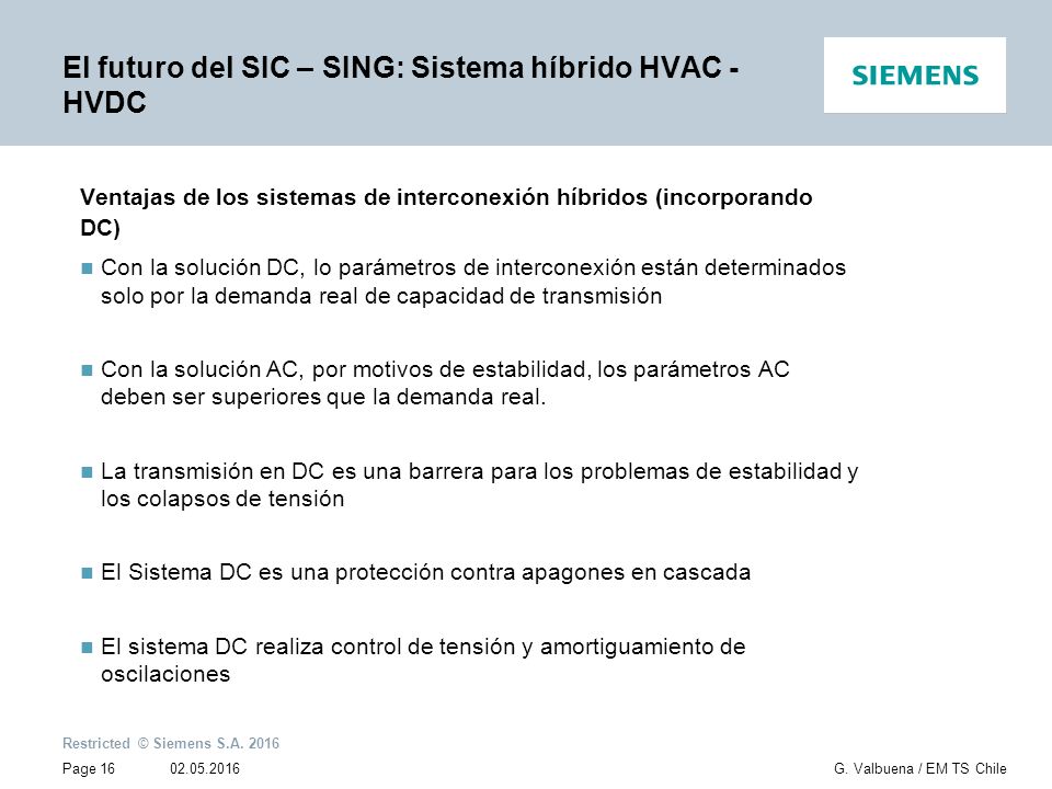 El futuro del SIC – SING: Sistema híbrido HVAC - HVDC