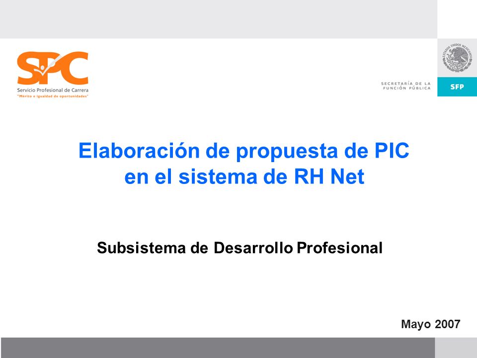 Elaboración de propuesta de PIC en el sistema de RH Net