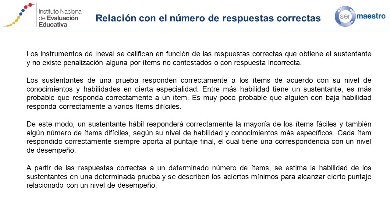 Relación con el número de respuestas correctas