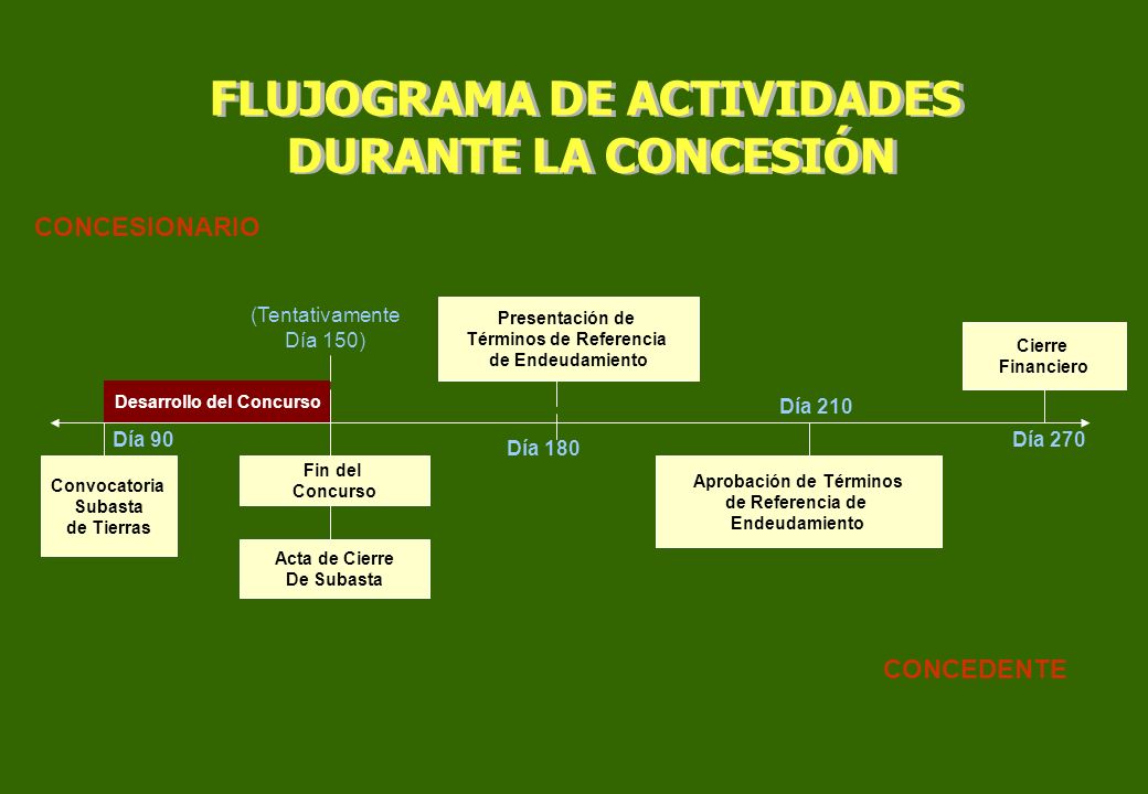 FLUJOGRAMA DE ACTIVIDADES DURANTE LA CONCESIÓN