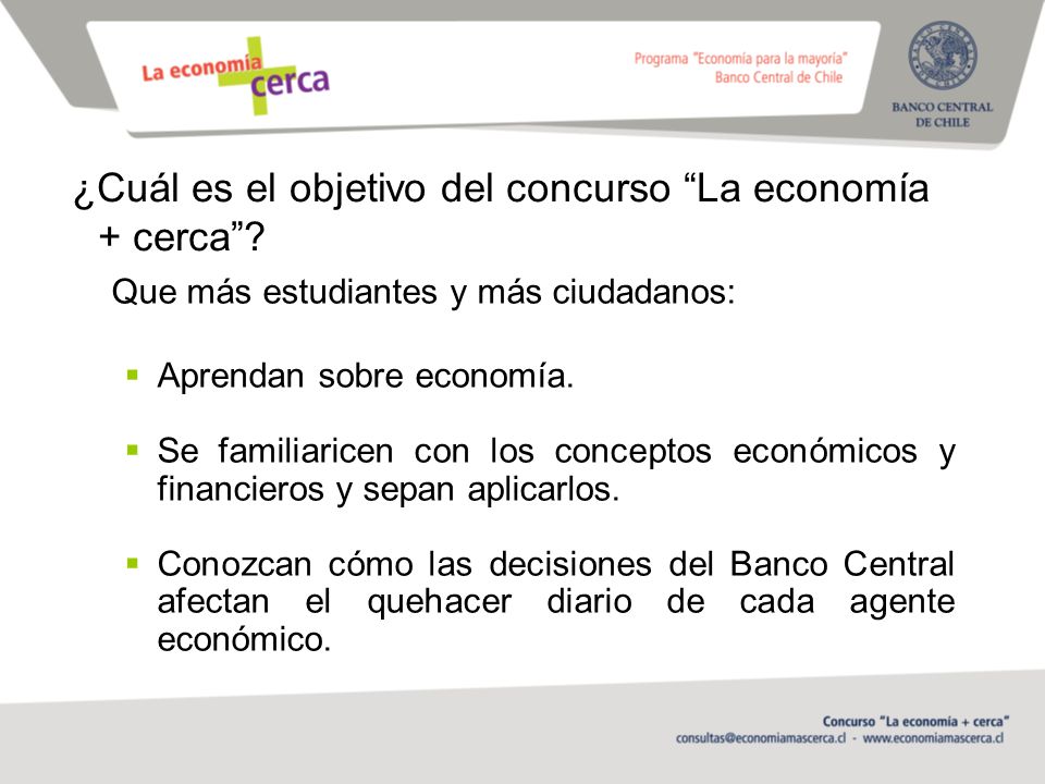 ¿Cuál es el objetivo del concurso La economía + cerca