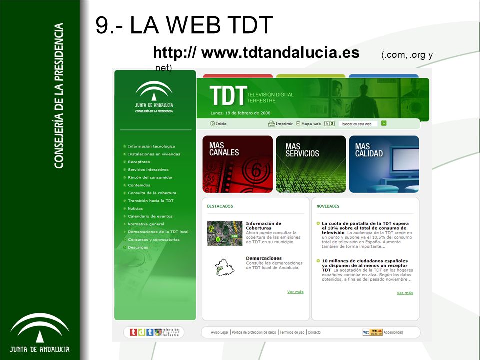 9.- LA WEB TDT     (.com, .org y .net)
