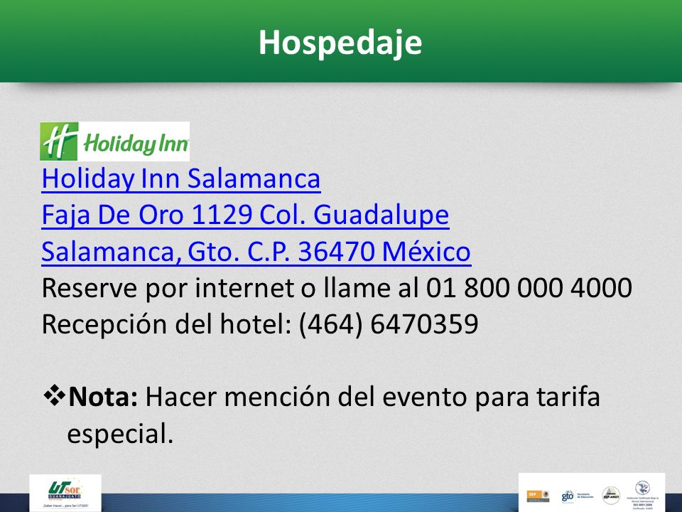 Hospedaje Holiday Inn Salamanca Faja De Oro 1129 Col. Guadalupe