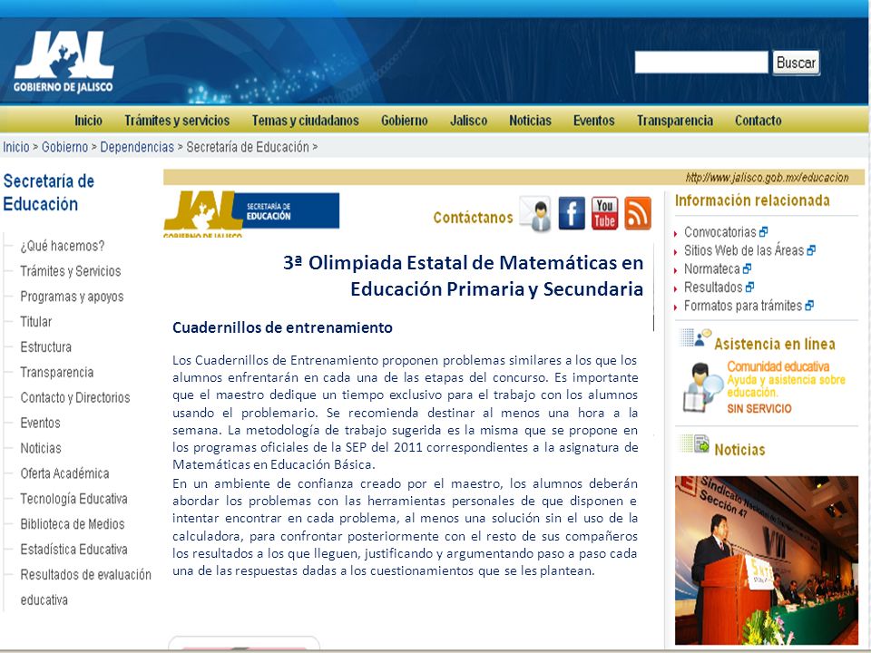 3ª Olimpiada Estatal de Matemáticas en Educación Primaria y Secundaria