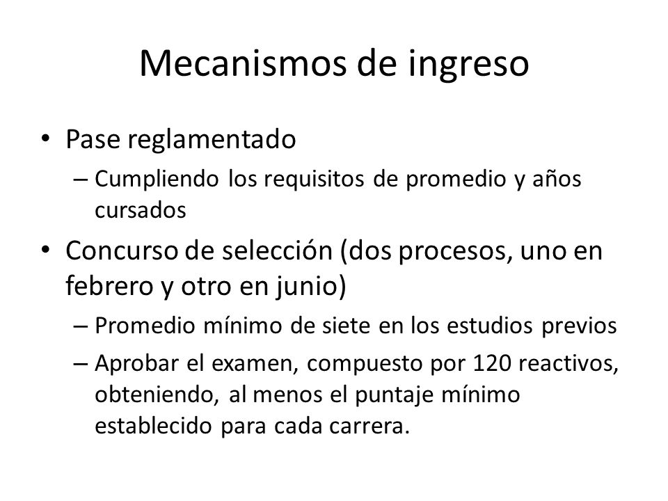 Mecanismos de ingreso Pase reglamentado
