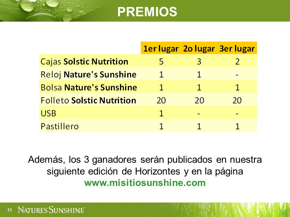 PREMIOS Además, los 3 ganadores serán publicados en nuestra siguiente edición de Horizontes y en la página.