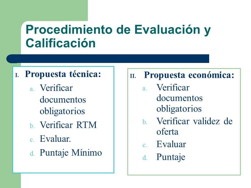 Procedimiento de Evaluación y Calificación