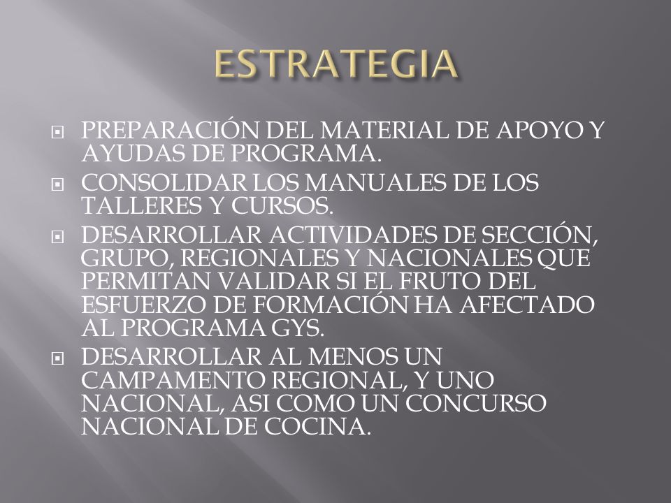 ESTRATEGIA PREPARACIÓN DEL MATERIAL DE APOYO Y AYUDAS DE PROGRAMA.