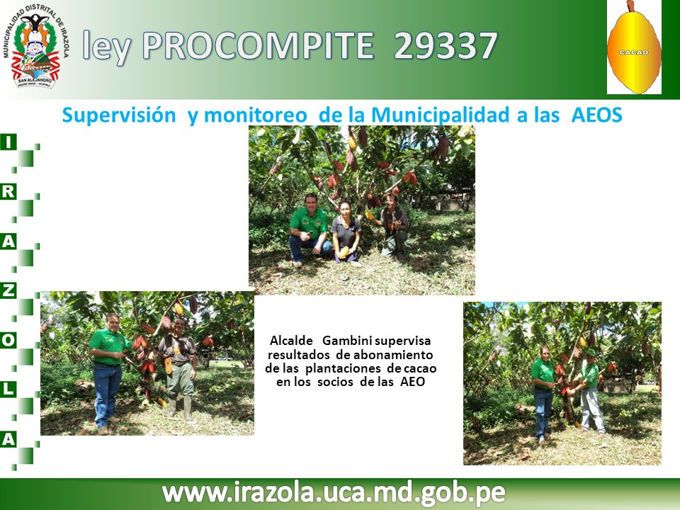 Supervisión y monitoreo de la Municipalidad a las AEOS