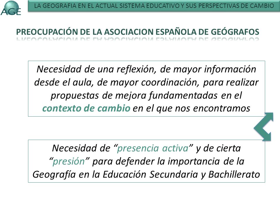 LA GEOGRAFIA EN EL ACTUAL SISTEMA EDUCATIVO Y SUS PERSPECTIVAS DE CAMBIO