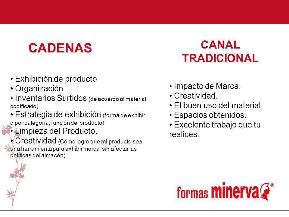 CADENAS CANAL TRADICIONAL Exhibición de producto Organización