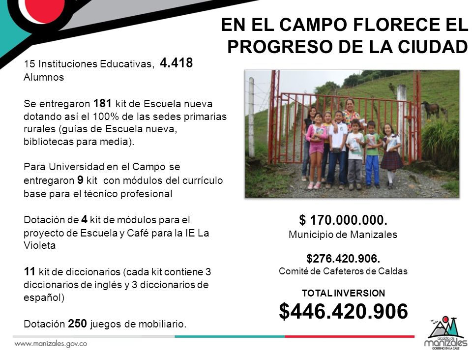 $ EN EL CAMPO FLORECE EL PROGRESO DE LA CIUDAD