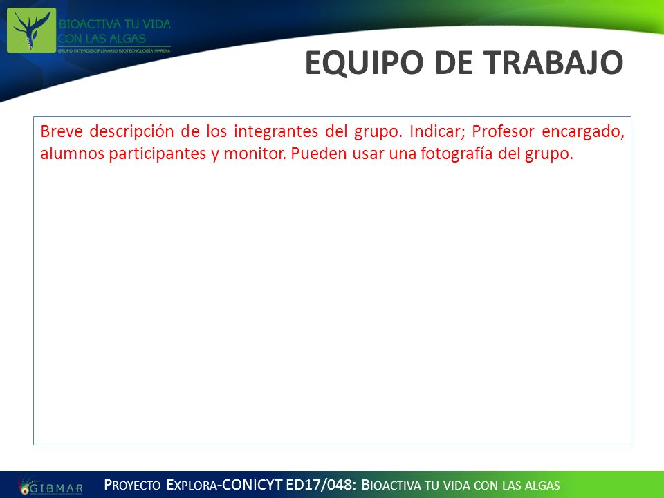 Proyecto Explora-CONICYT ED17/048: Bioactiva tu vida con las algas