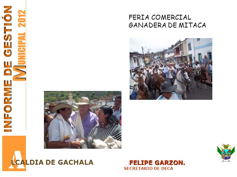 A MUNICIPAL 2012 INFORME DE GESTIÓN FERIA COMERCIAL GANADERA DE MITACA