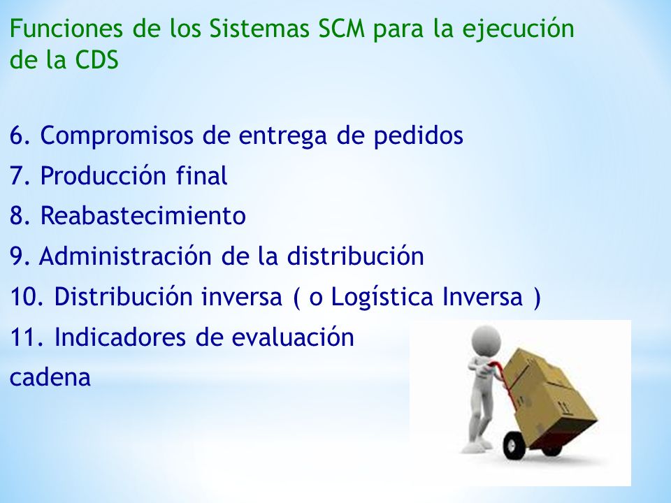 Funciones de los Sistemas SCM para la ejecución de la CDS
