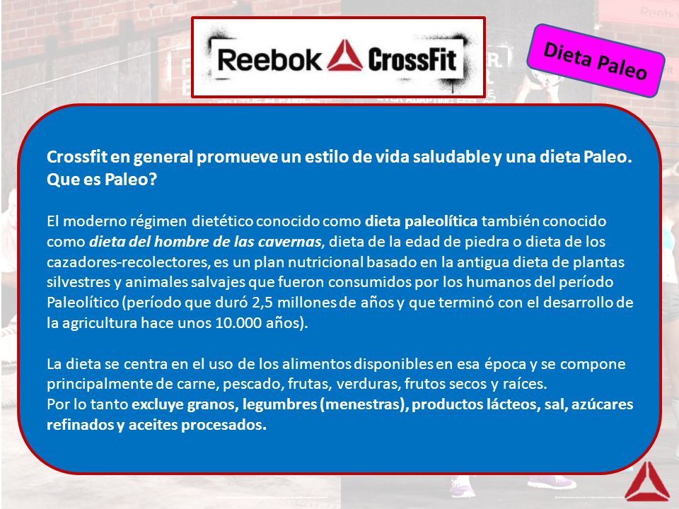 Dieta Paleo Crossfit en general promueve un estilo de vida saludable y una dieta Paleo. Que es Paleo