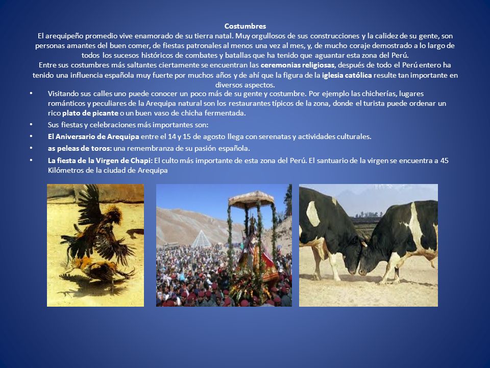Costumbres El arequipeño promedio vive enamorado de su tierra natal