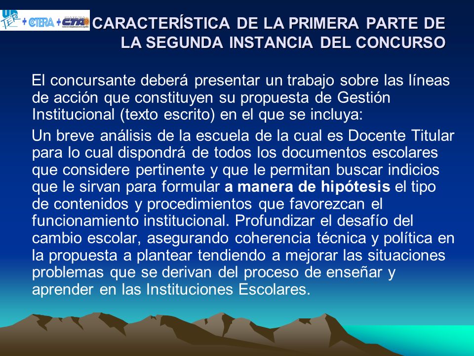 CARACTERÍSTICA DE LA PRIMERA PARTE DE LA SEGUNDA INSTANCIA DEL CONCURSO
