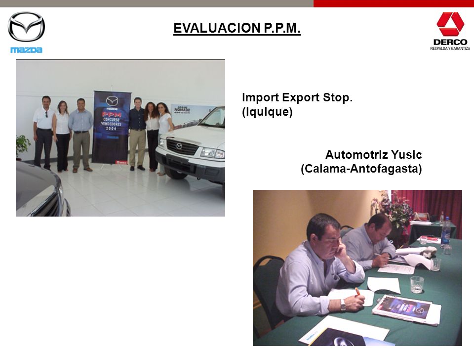 EVALUACION P.P.M. Import Export Stop. (Iquique) Automotriz Yusic
