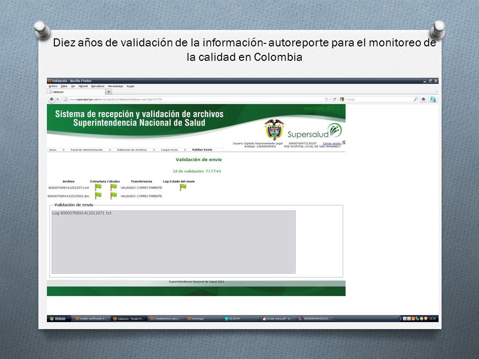 Diez años de validación de la información- autoreporte para el monitoreo de la calidad en Colombia