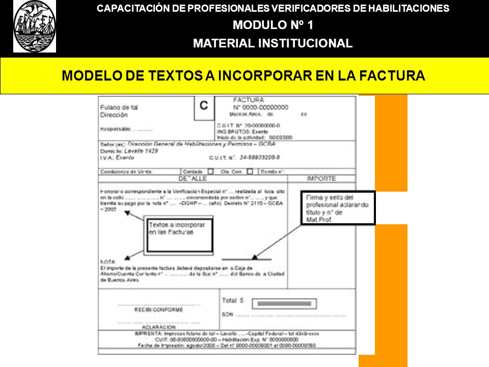 MODELO DE TEXTOS A INCORPORAR EN LA FACTURA