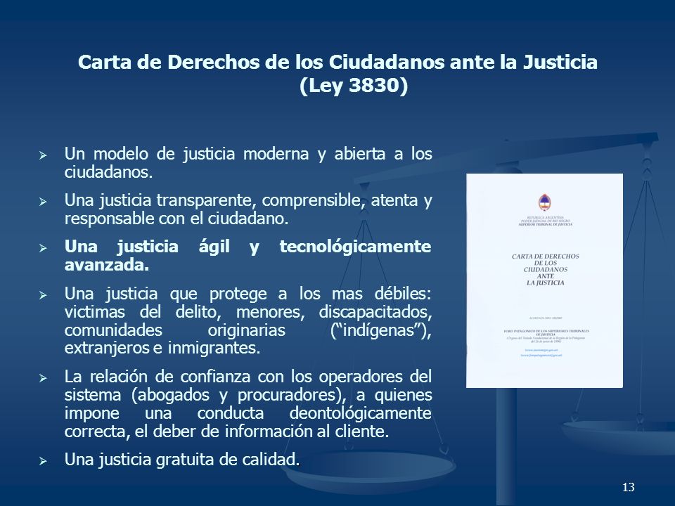 Carta de Derechos de los Ciudadanos ante la Justicia (Ley 3830)