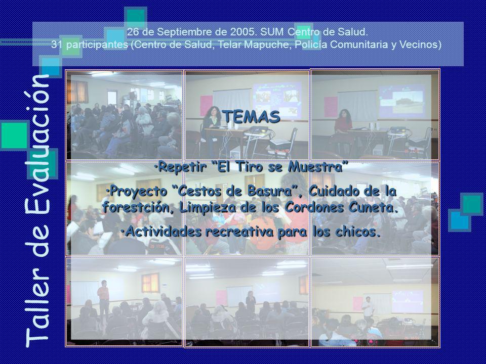 Repetir El Tiro se Muestra Actividades recreativa para los chicos.