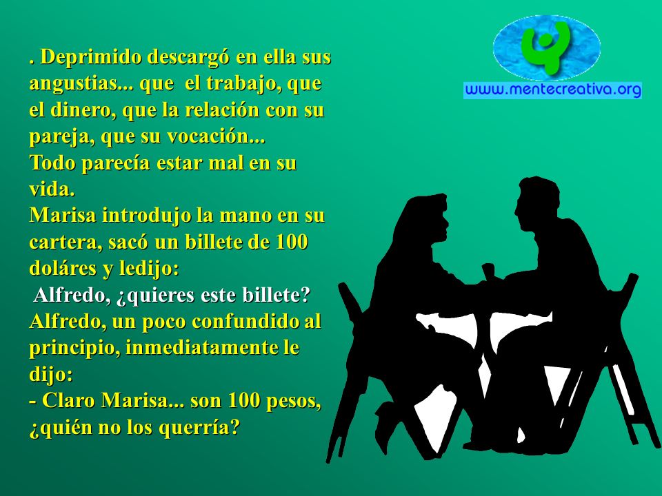 Deprimido descargó en ella sus angustias