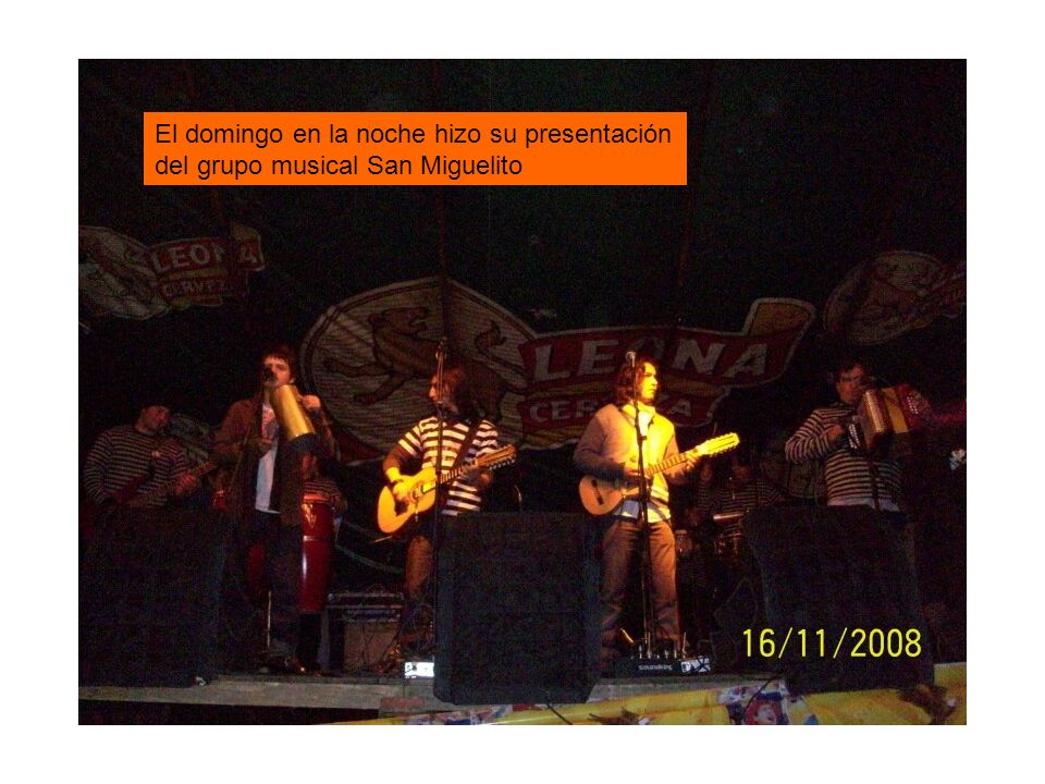 El domingo en la noche hizo su presentación del grupo musical San Miguelito