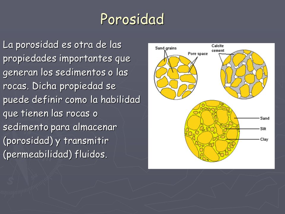 Porosidad La porosidad es otra de las propiedades importantes que