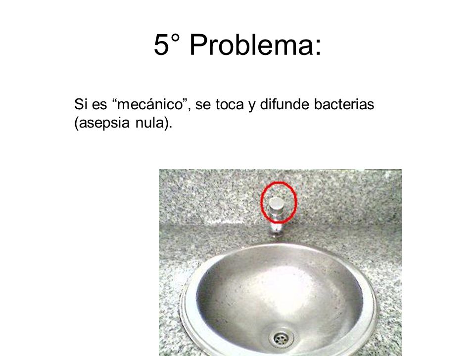 5° Problema: Si es mecánico , se toca y difunde bacterias (asepsia nula).