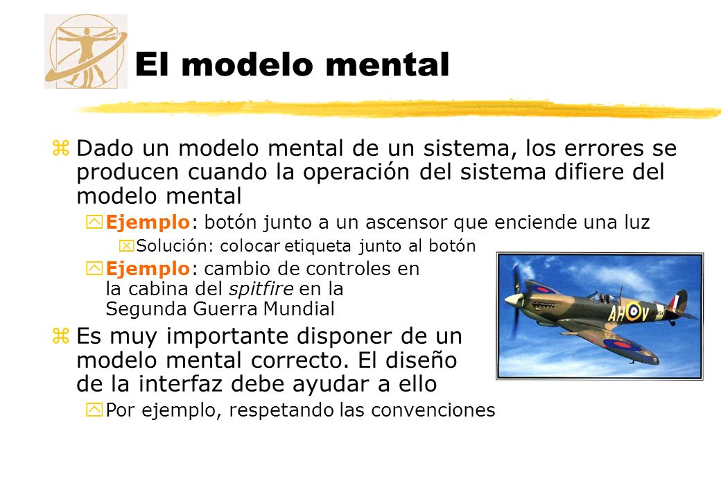 El modelo mental Dado un modelo mental de un sistema, los errores se producen cuando la operación del sistema difiere del modelo mental.