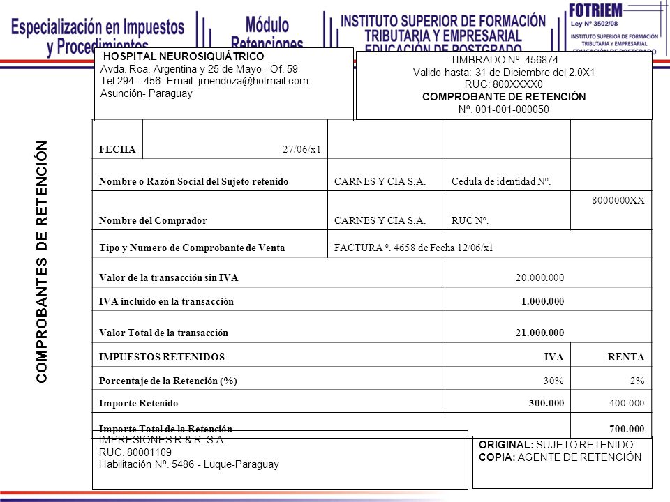 COMPROBANTES DE RETENCIÓN