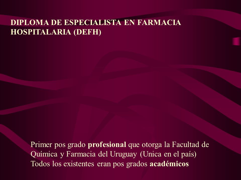 DIPLOMA DE ESPECIALISTA EN FARMACIA