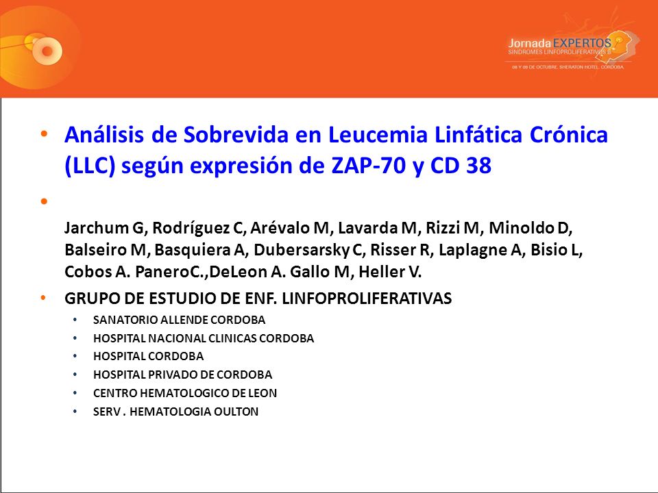 Análisis de Sobrevida en Leucemia Linfática Crónica (LLC) según expresión de ZAP-70 y CD 38