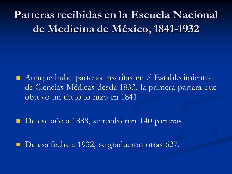 Parteras recibidas en la Escuela Nacional de Medicina de México,