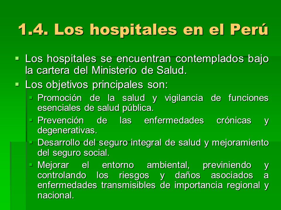 1.4. Los hospitales en el Perú