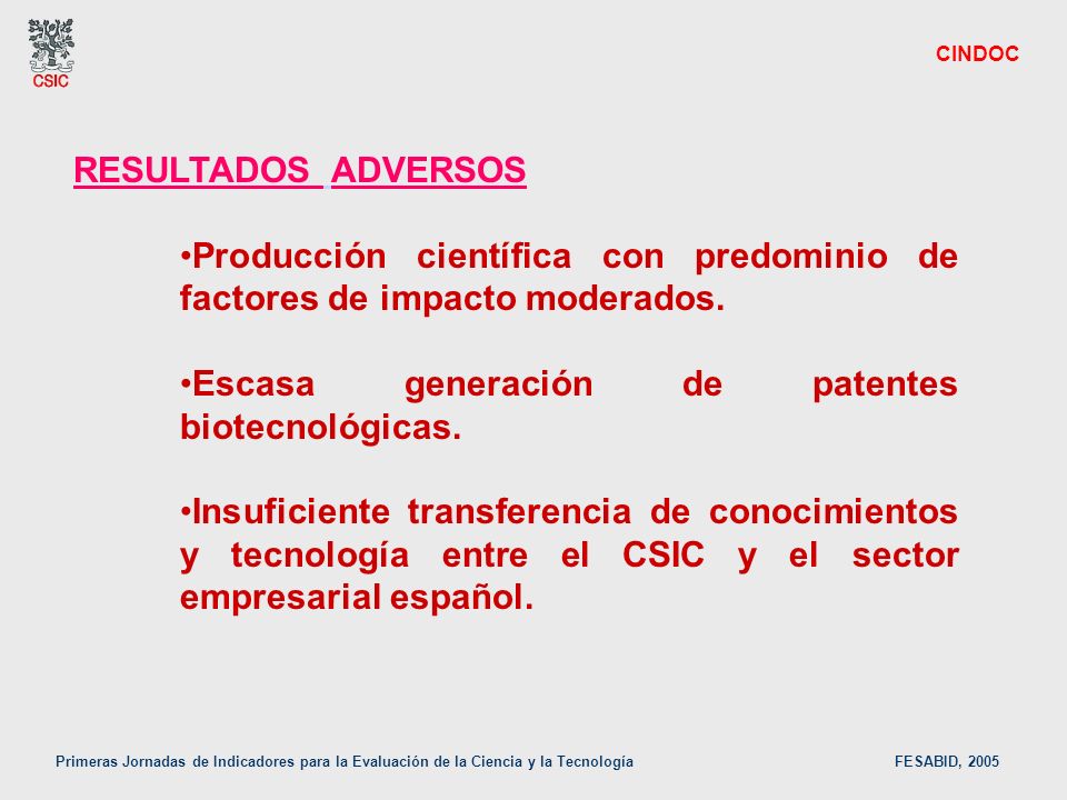 Producción científica con predominio de factores de impacto moderados.