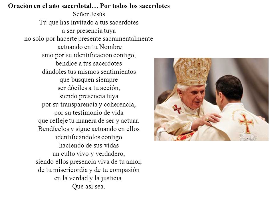Oración en el año sacerdotal… Por todos los sacerdotes